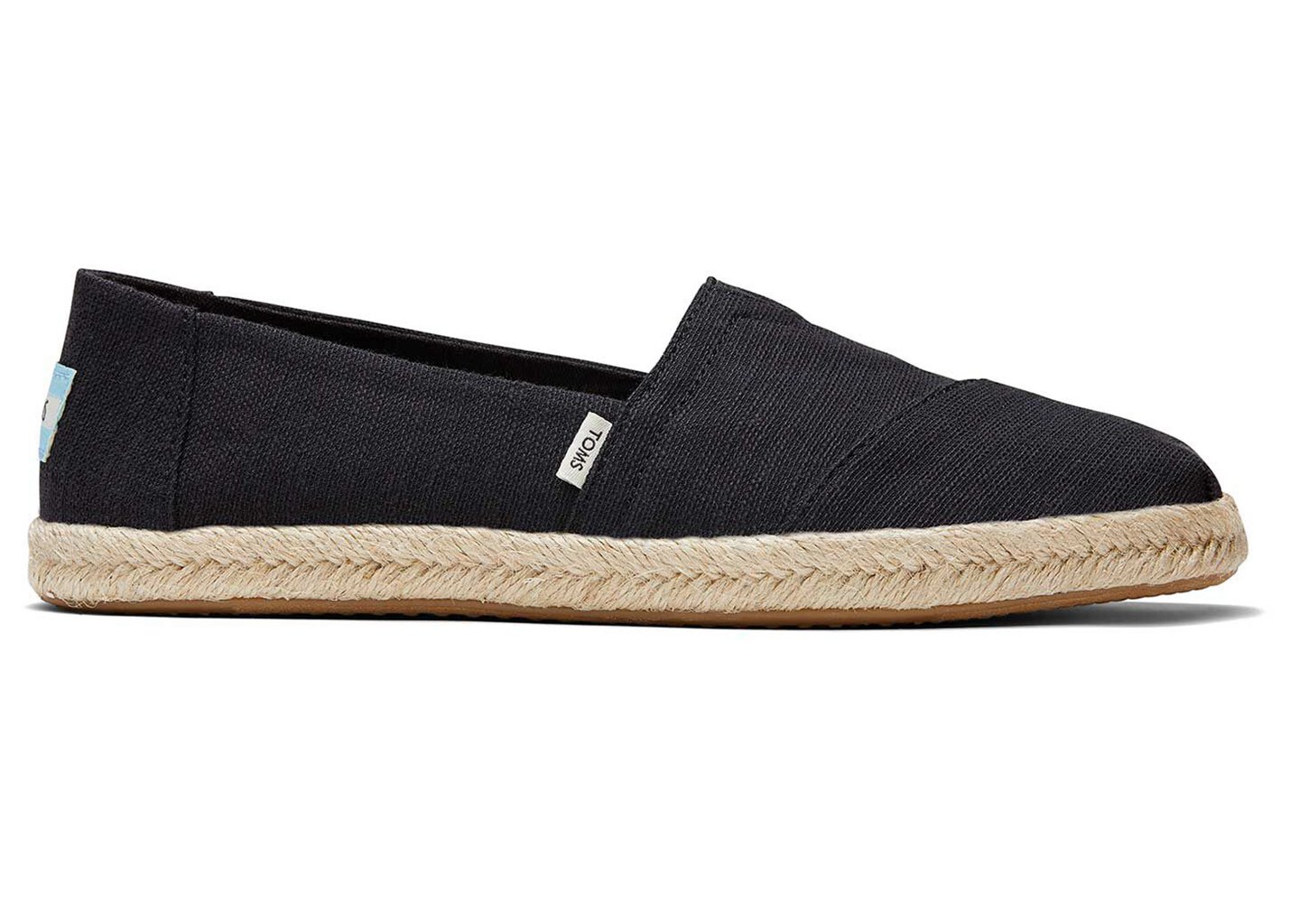 Toms Espadryle Damskie Czarne - Alpargata Rope - 65CPFSGKQ